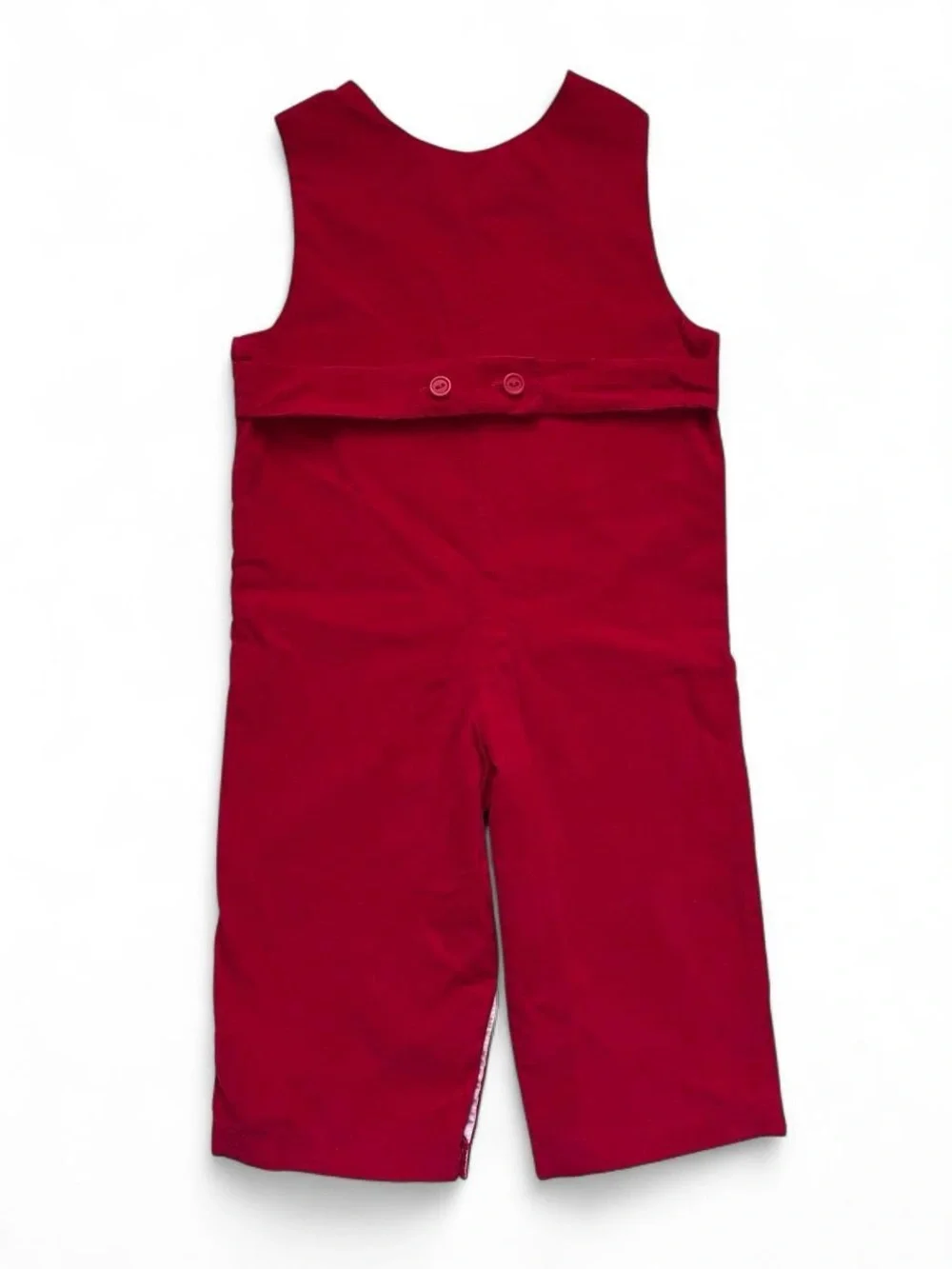 Kelly's Kids red 2T boys appliqué romper, 100% cotton, corduroy holiday jon jon